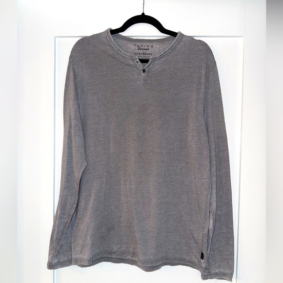 Lucky Brand Other - Lucky Brand Men's Gray Long Venice Burnout Henley